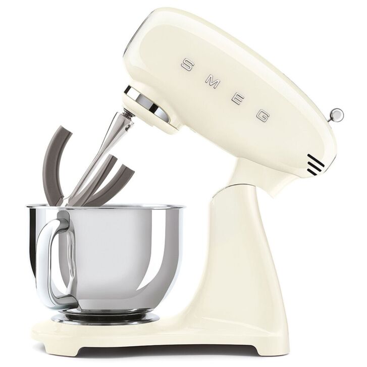 SMEG Küchenmaschine SMF03CREU Super Spar-Set inkl. Fleischwolf und Eisbereiter - Creme 50s Retro-Style