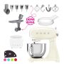 SMEG Küchenmaschine SMF03CREU Super Spar-Set inkl. Fleischwolf und Eisbereiter - Creme 50s Retro-Style