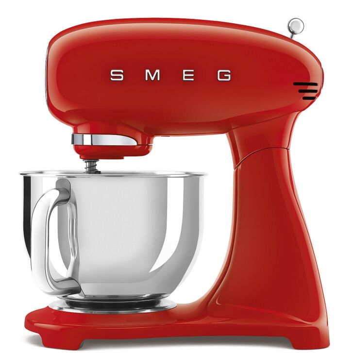 SMEG Küchenmaschine SMF03RDEU Super Spar-Set inkl. Fleischwolf und Eisbereiter - Rot 50s Retro-Style