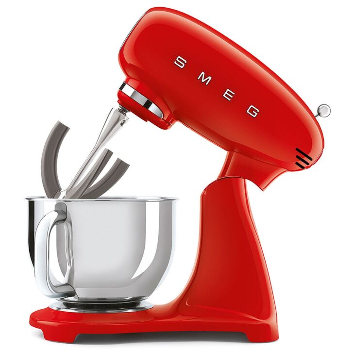 SMEG Küchenmaschine SMF03RDEU Super Spar-Set inkl. Fleischwolf und Eisbereiter - Rot 50s Retro-Style