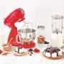 SMEG Küchenmaschine SMF03RDEU Super Spar-Set inkl. Fleischwolf und Eisbereiter - Rot 50s Retro-Style