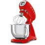 SMEG Küchenmaschine SMF03RDEU Super Spar-Set inkl. Fleischwolf und Eisbereiter - Rot 50s Retro-Style