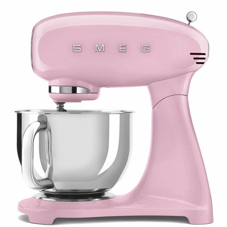 SMEG Küchenmaschine SMF03PKEU Super Spar-Set inkl. Fleischwolf und Eisbereiter - Cadillac Pink 50s Retro-Style