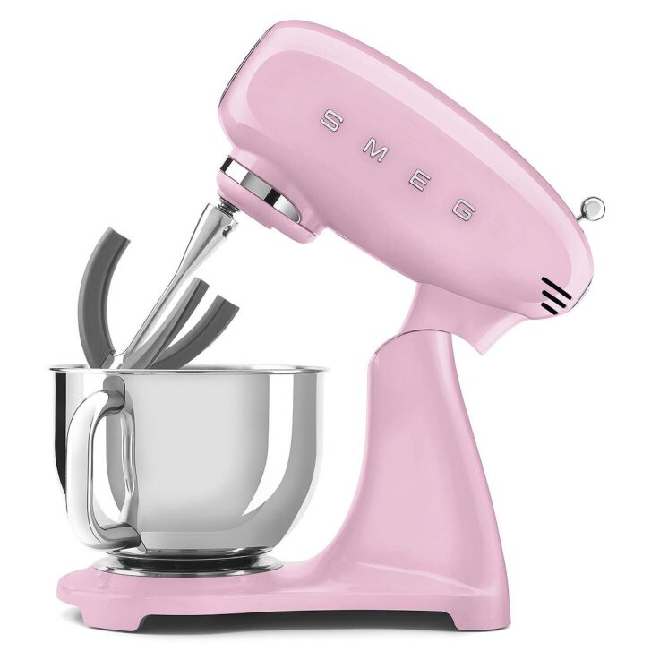 SMEG Küchenmaschine SMF03PKEU Super Spar-Set inkl. Fleischwolf und Eisbereiter - Cadillac Pink 50s Retro-Style