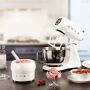 SMEG Küchenmaschine SMF03WHEU Super Spar-Set inkl. Fleischwolf und Eisbereiter - Weiß 50s Retro-Style