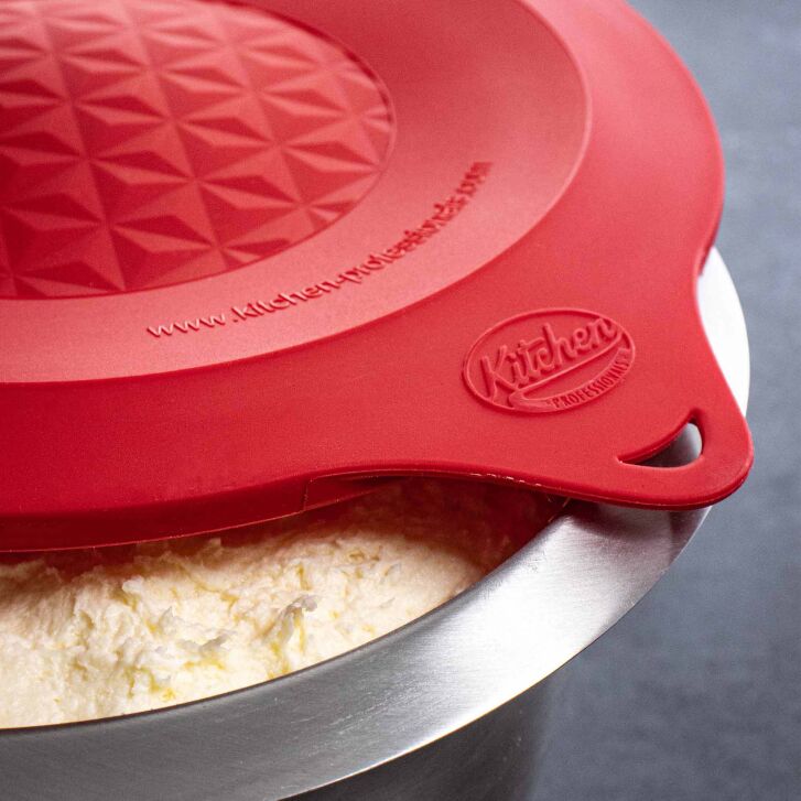 Kitchen Professionals Profi-Frischhaltedeckel Überzieher kompatibel mit der Bosch MUM5 Edelstahl-Rührschüssel - RUBINROT