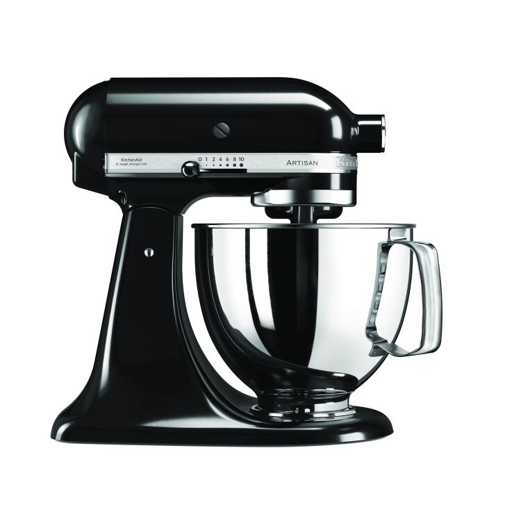 KitchenAid Profi Power-Set: KitchenAid Artisan Küchenmaschine 4,8 L - ONYX-SCHWARZ -  inkl. Profi-Spritzschutz Zuhälter und Profi-Edelstahl-Rührelemente Teigpeitsche, Schaumschläger & Tornado