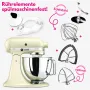 KitchenAid Profi Power-Set: KitchenAid Artisan Küchenmaschine 4,8 L - CREME -  inkl. Profi-Spritzschutz Zuhälter und Profi-Edelstahl-Rührelemente Teigpeitsche, Schaumschläger & Tornado