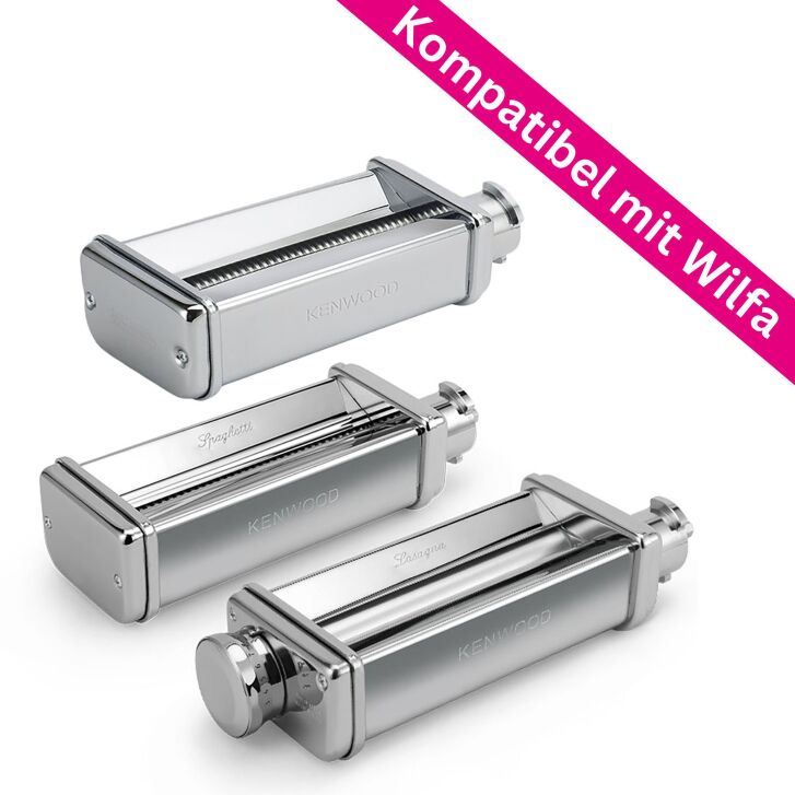 3-teiliges Pasta-Set kompatibel mit WILFA Küchenmaschinen: Lasagne Roller, Fettuccine und Spaghetti