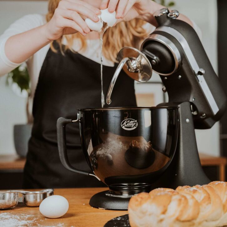Kitty Professional Profi-Rührschüssel "Super Bowl" kompatibel mit KitchenAid 4,3 / 4,7  und 4,8 Liter - TITAN BLACK - 2. Wahl