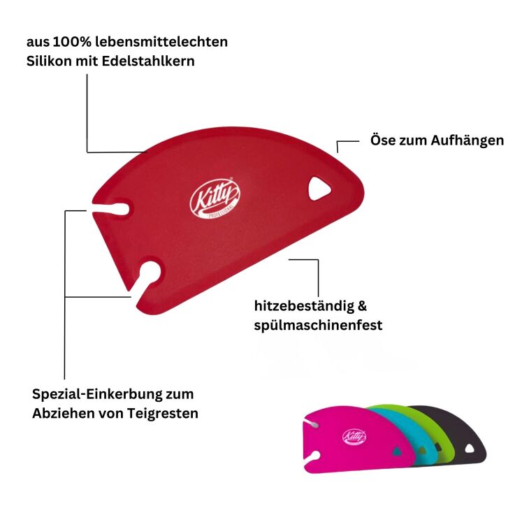 Kitty Professional 3 in 1 Profi-Teigkarte mit Abziehschlitz Rubinrot - ohne OVP