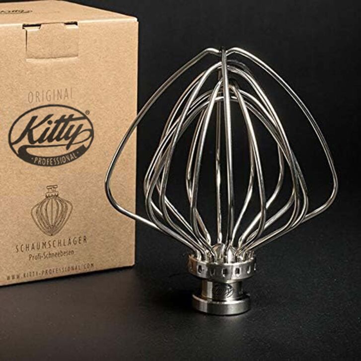 Kitty Professional Profi Edelstahl-Schneebesen Schaumschläger kompatibel mit KitchenAid 4,3 / 4,7 und 4,8 Liter
