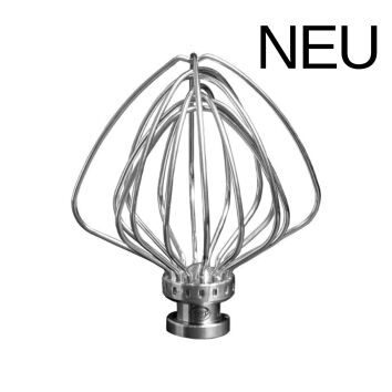 Kitty Professional Profi Edelstahl-Schneebesen Schaumschl&auml;ger kompatibel mit KitchenAid 4,3 / 4,7 und 4,8 Liter