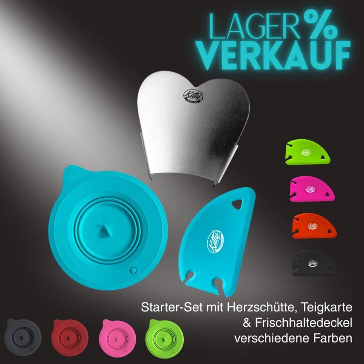 Kitty Professional Starter-Set mit Herzschütte, Teigkarte & Frischhaltedeckel
