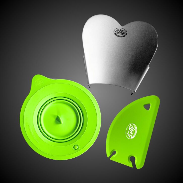 Kitty Professional Starter-Set mit Herzschütte, Teigkarte & Frischhaltedeckel - LIMETTE