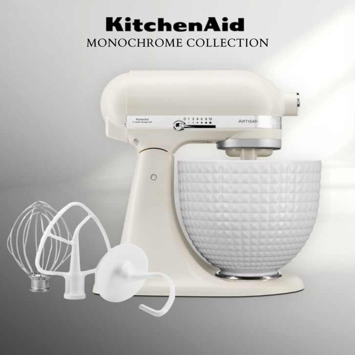 MONOCHROME COLLECTION: KitchenAid Artisan 4,7 Liter PORCELAIN WHITE Modell KSM156 Küchenmaschine