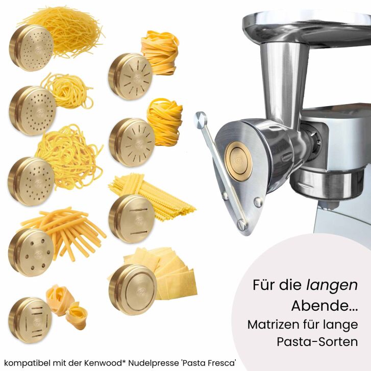Kenny Professional Profi-Pasta-Matrize F-G-H-J-L kompatibel mit Kenwood Nudelpresse Pasta Fresca