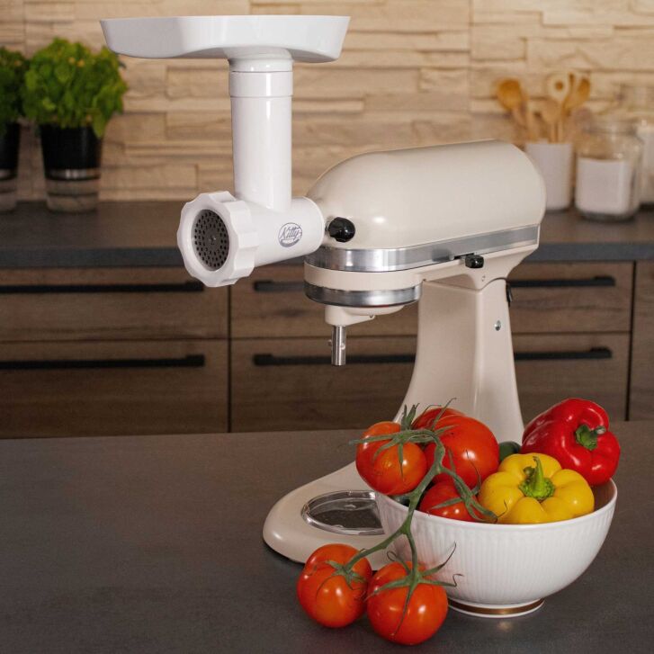 Kitty Professional Profi-Kunststoff-Fleischwolf "Wolfi" kompatibel mit KitchenAid Küchenmaschinen