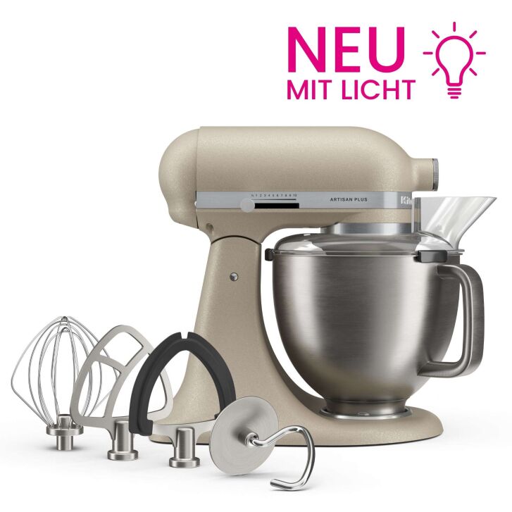 KitchenAid Artisan Plus 4,7 Liter Küchenmaschine mit Licht Modell 5KSM50 - HAFER