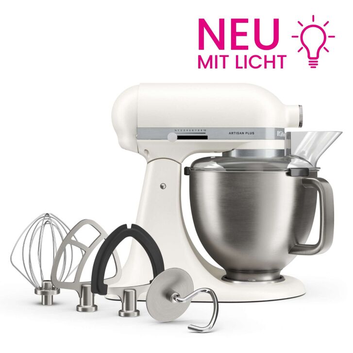 KitchenAid Artisan Plus 4,7 Liter Küchenmaschine mit Licht Modell 5KSM50 - PORCELAIN WHITE