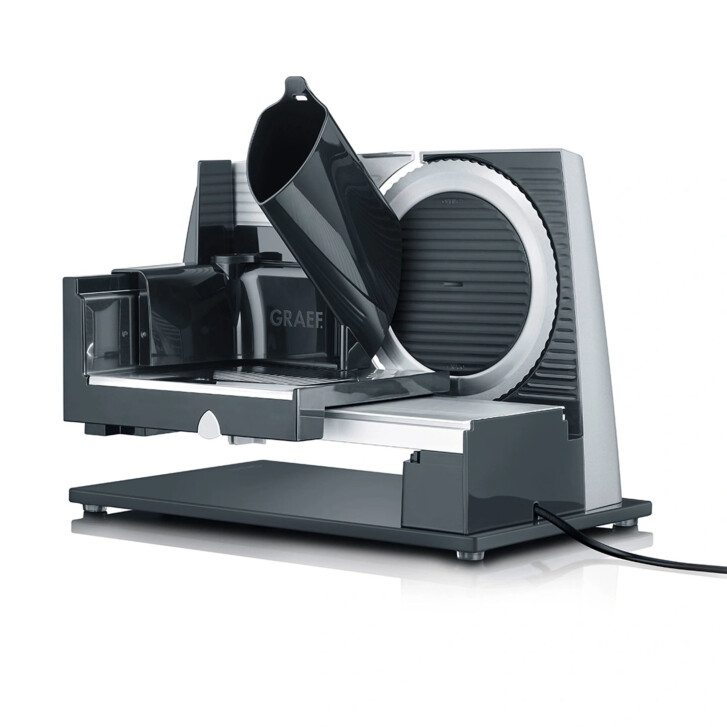 GRAEF Allesschneider SKS320 Silber mit Glas-Bodenplatte und Wellenschliffmesser