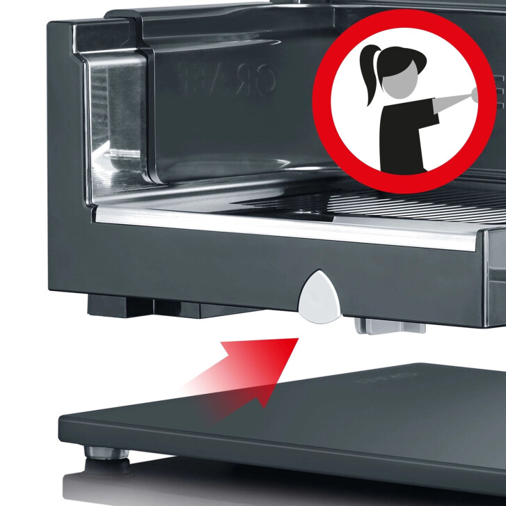 GRAEF Allesschneider SKS320 Silber mit Glas-Bodenplatte und Wellenschliffmesser