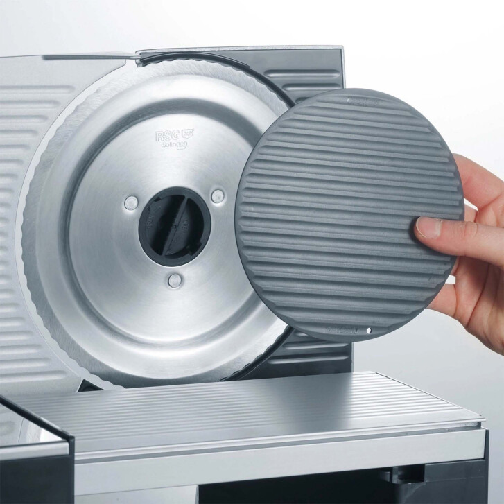 GRAEF Allesschneider SKS320 Silber mit Glas-Bodenplatte und Wellenschliffmesser