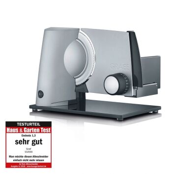 GRAEF Allesschneider SKS320 Silber mit Glas-Bodenplatte...