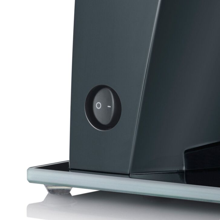 GRAEF Allesschneider SKS120 Schwarz mit Glas-Bodenplatte und Wellenschliffmesser