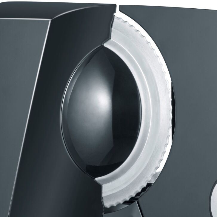 GRAEF Allesschneider SKS120 Schwarz mit Glas-Bodenplatte und Wellenschliffmesser