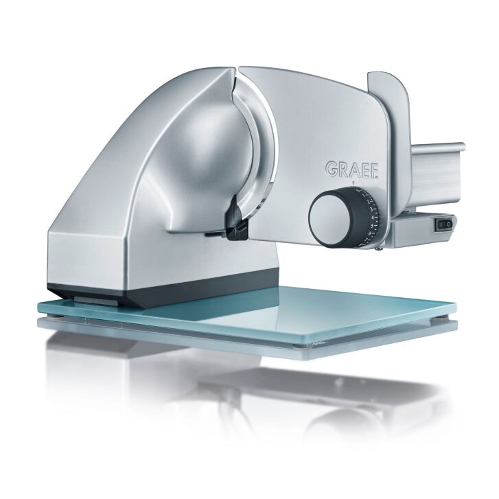 GRAEF Allesschneider Master M80EU Silber inkl. MiniSlice-Aufsatz, Messerschärfer, Pflegeset