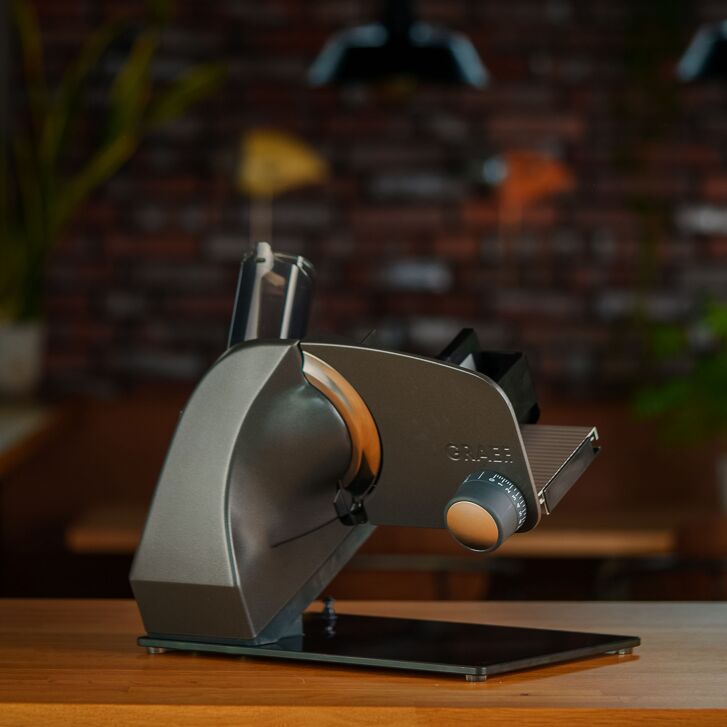 GRAEF Allesschneider M95EU Eisenglimmergrau inkl. MiniSlice-Aufsatz, Messerschärfer