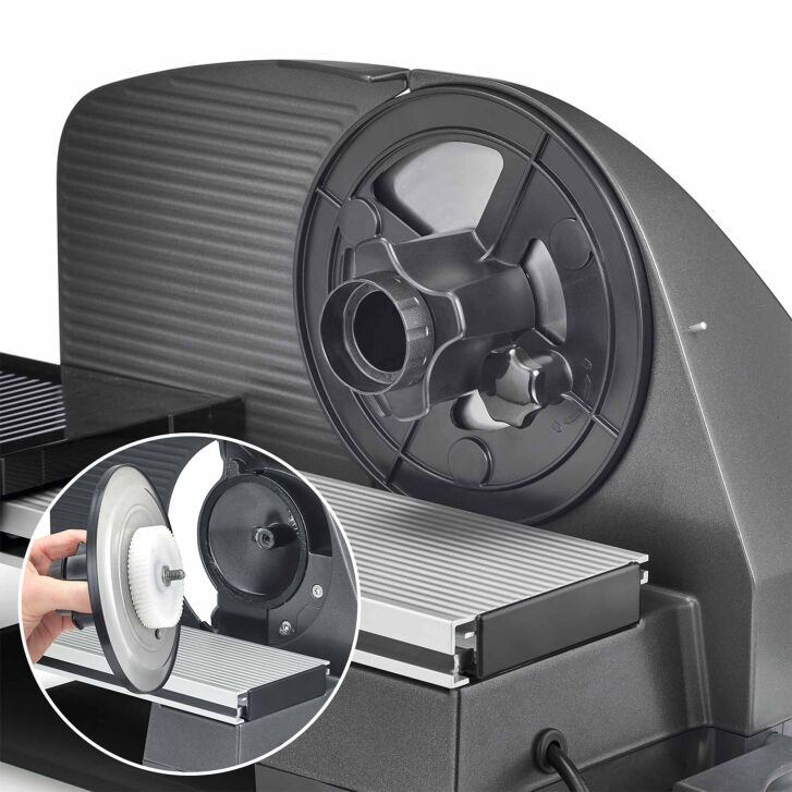 GRAEF Allesschneider M95EU Eisenglimmergrau inkl. MiniSlice-Aufsatz, Messerschärfer