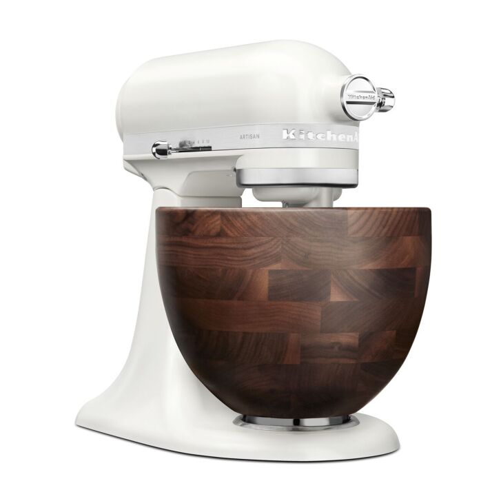 KitchenAid Artisan 4,7 L Küchenmaschine mit Holzschüssel Modell KSM156 - PORCELAIN WHITE