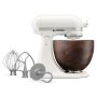 KitchenAid Artisan 4,7 L Küchenmaschine mit Holzschüssel Modell KSM156 - PORCELAIN WHITE