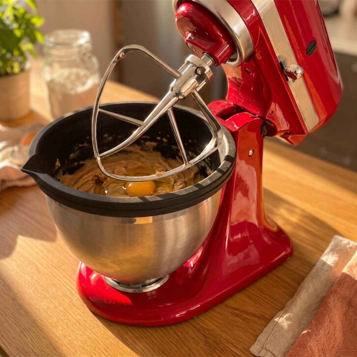 Kitty Professional "Dolly" 2er Set Profi-Schüsseleinsätze mit Deckel kompatibel mit KitchenAid 4,7 und 4,8 Liter Rührschüsseln