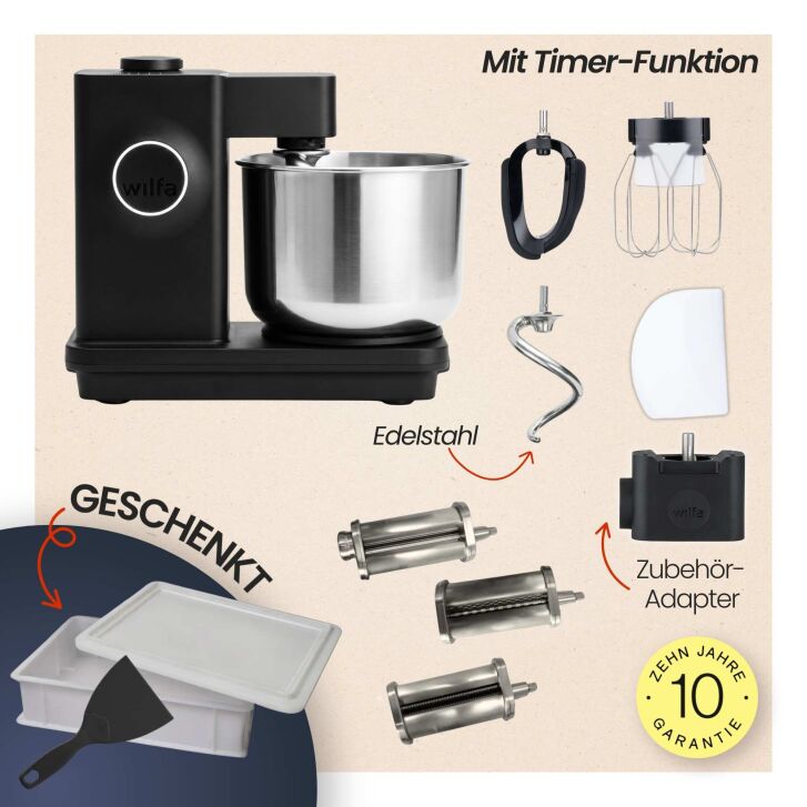 Wilfa Probaker NXT Spar-Paket mit 3-teiligem Pasta-Set inkl. Tool-Adapter - Schwarz