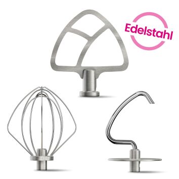 KitchenAid 3 tlg Set Rührelemente aus Edelstahl...