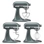 KitchenAid 3 tlg Set Rührelemente aus Edelstahl für 4,3, 4,7 & 4,8 Liter Küchenmaschinen