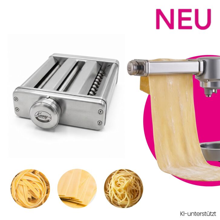 Kenny Professional Profi-Pastawalze 3-in-1 "Alberto" kompatibel mit Kenwood