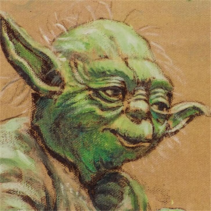 Otto Waalkes Original Farblithografie "Viel zu lernen du noch hast" Otto und Star Wars Yoda - handsigniert und limitiert - ca. 53 x 66 cm