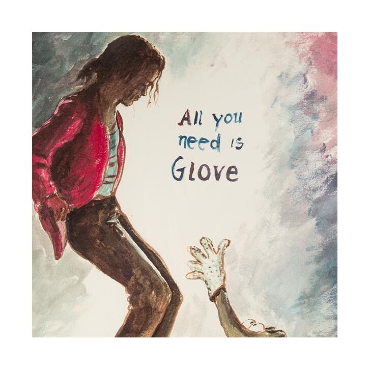 Otto Waalkes Original Farblithografie "All you need is glove" Ottifant und Michael Jackson - handsigniert und limitiert - ca. 64 x 48 cm