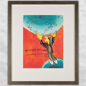 Udo Lindenberg Original Farblithografie "Nimm dir...