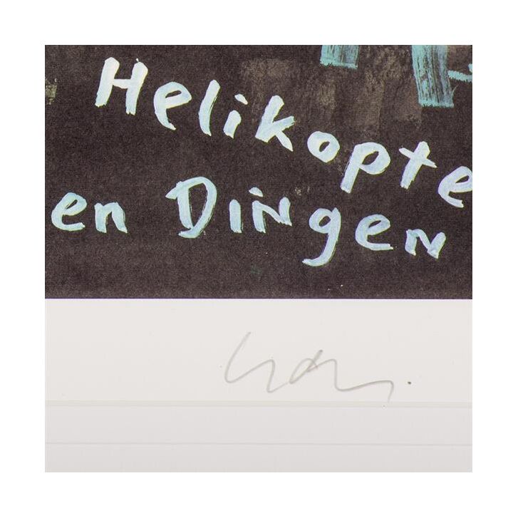 Udo Lindenberg Original Farblithografie "Helikopter" - handsigniert und limitiert - ca. 40 x 50 cm