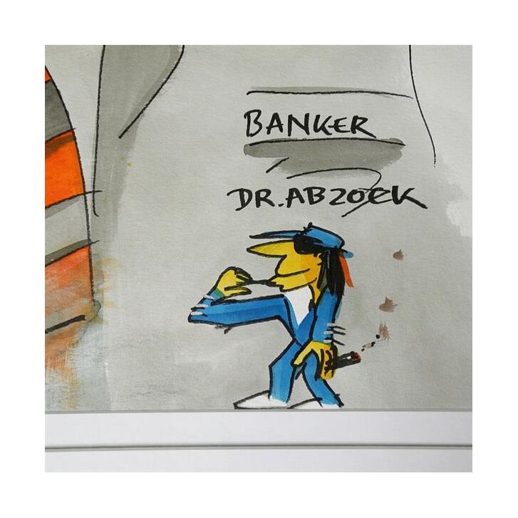 Udo Lindenberg Original Aquarell 2014 "Dr. Abzock Banker" ca. 80 x 65 cm / Unikat