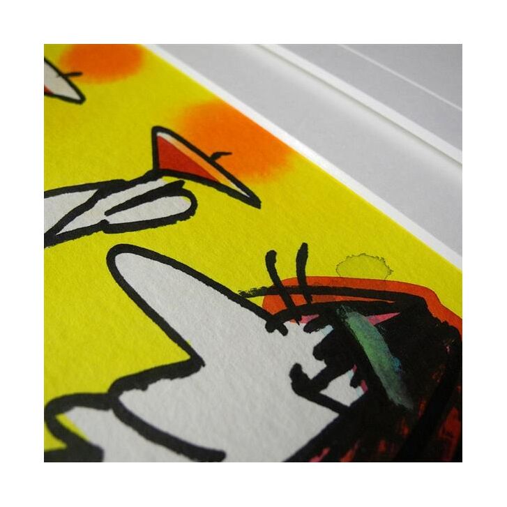 Udo Lindenberg Original Aquarell 2014 "Panic Porsche Power" ca. 72 x 60 cm / Unikat