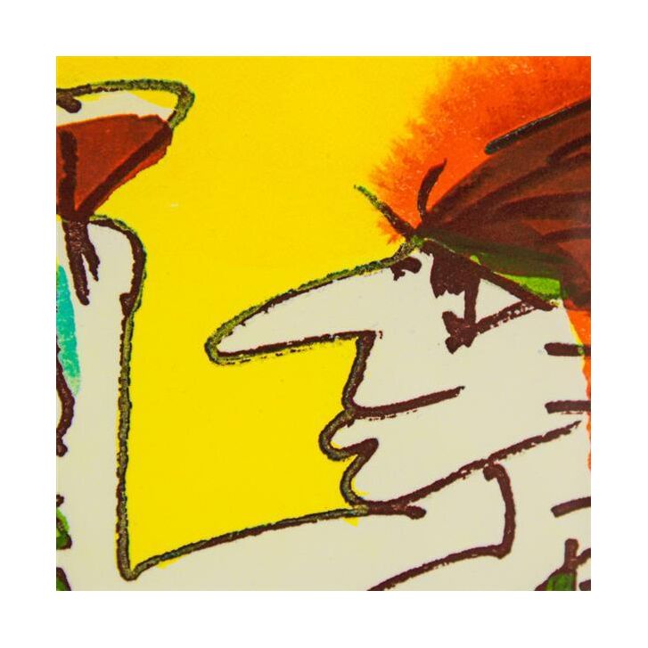 Udo Lindenberg Original Farblithografie "Panic Porsche Power" - handsigniert und limitiert - ca. 42 x 56 cm
