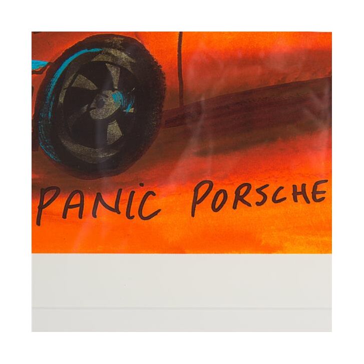 Udo Lindenberg Original Farblithografie "Panic Porsche Power" - handsigniert und limitiert - ca. 42 x 56 cm