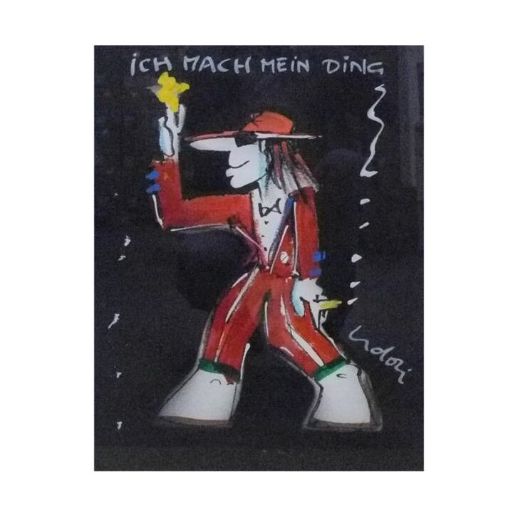 Udo Lindenberg Original Mischtechnik auf Papier 2017 "Ich mach mein Ding" ca. 42 x 56 cm / Unikat