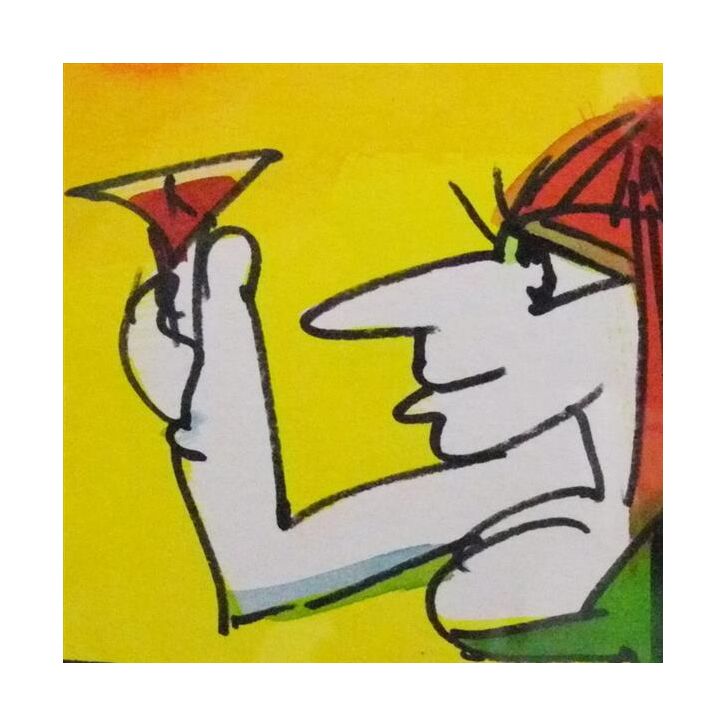 Udo Lindenberg Original Mischtechnik auf Papier 2017 "Panic Porsche Power" ca. 42 x 56 cm / Unikat
